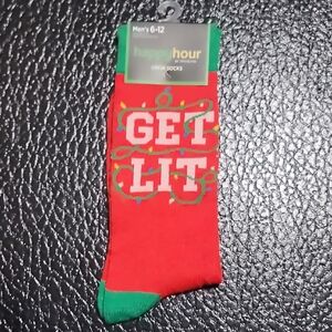 Tipsy Elves Red and Green 'Get Lit' Crew Socks
